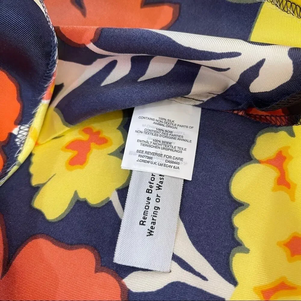 J. Crew 100% Silk Floral Blouse size 4 Multicolor